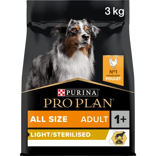 Pro Plan 10745 4154 Purina Hund Alle Größen Erwachsene Licht mit sterlised reich an Hähnchen Trockenfutter - 3kg
