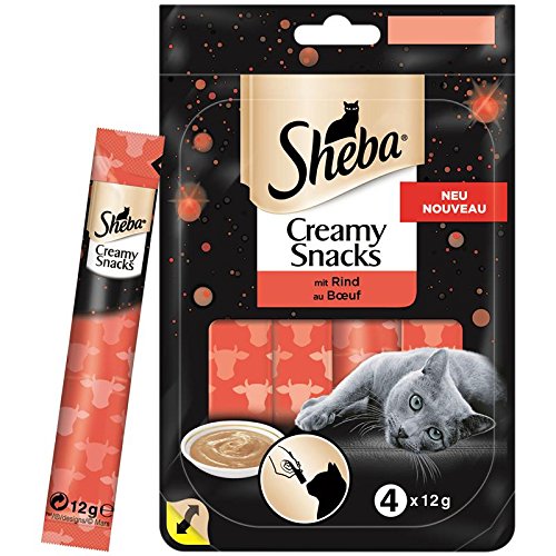 Sheba Creamy Snacks mit Rind 20x 4x12g Katzenfutter
