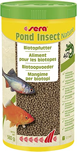 Sera Pond Insect Nature 2mm 1000 ml ein Biotopfutter bzw. Teichfutter oder Goldfischfutter aus nachhaltigem Insektenmehl als Proteinquelle ohne Farb- Konservierungsstoffe