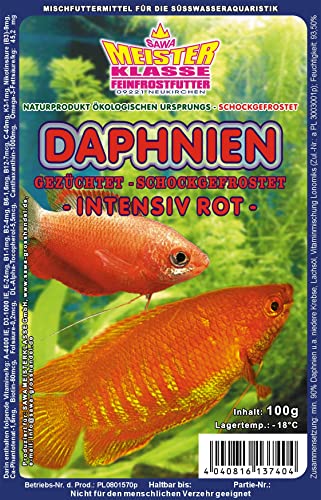 Fischfutter SAHAWA Frostfutter Daphnien intensiv ROT Wasserflöhe 5X 100g Blister Fischfutter