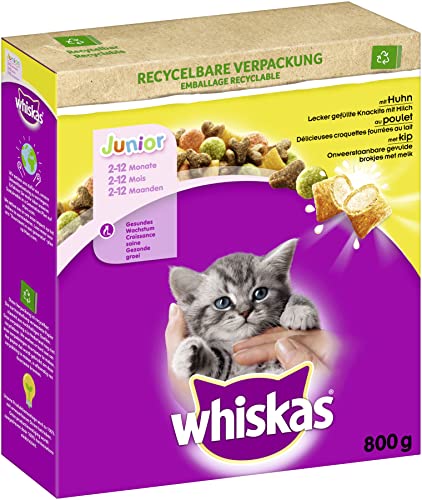 WHISKAS Karton Trocken Junior mit Huhn 5 x 800g