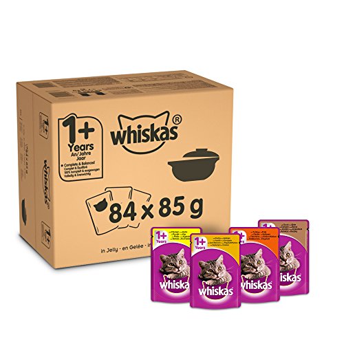 Whiskas 1 x Katzen-Beutel gemischte Auswahl in Gelee 84 x 85 g