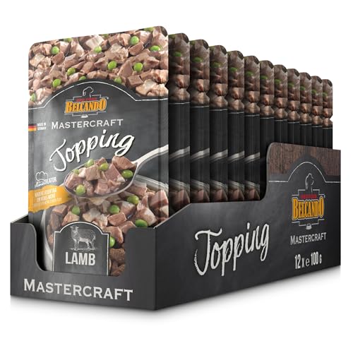 BELCANDO Mastercraft Topping Lamm 12x 100g Beutel Nassfutter für Hunde getreidefrei sortenfrei Ergänzungsfutter Made in Germany