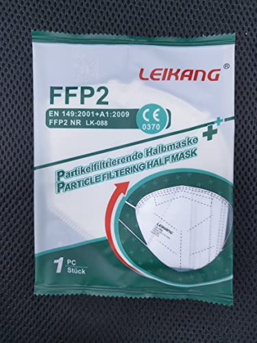 40 bis 1000 stück LEIKANG FFP2 Filtering Half Maske 1er verpacken mit CE 0370 EN149 2001 A1 2009 40