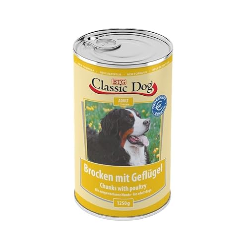 Classic Dog Brocken mit Geflügel 6X 1250g Hundefutter nass