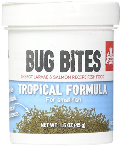 Fluval Bug Bites Fischfutter mit Insektenlarven fuer tropische Fische langsam sinkendes Mikro Granulat 0 7-1mm 45g