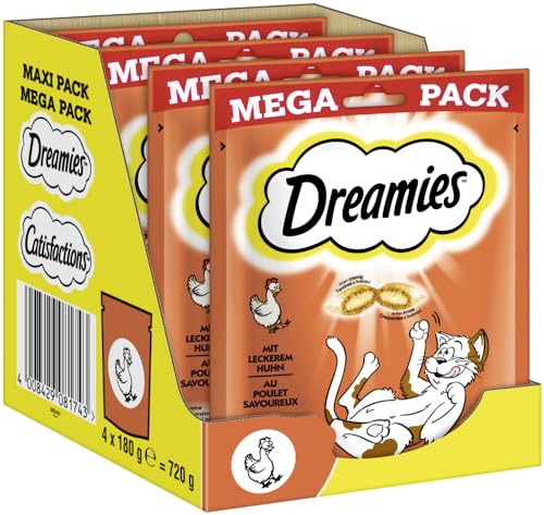 Dreamies Katzenleckerlis - 4 x 180g - Mit Huhn