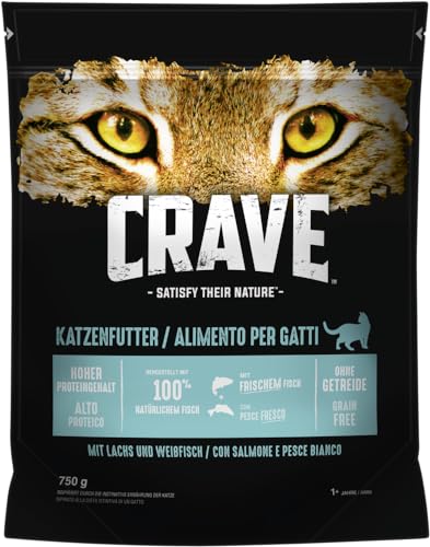 Crave Katzenfutter Trockenfutter Adult 1 Mit Lachs Weißfisch 1 Beutel 1 x 750g