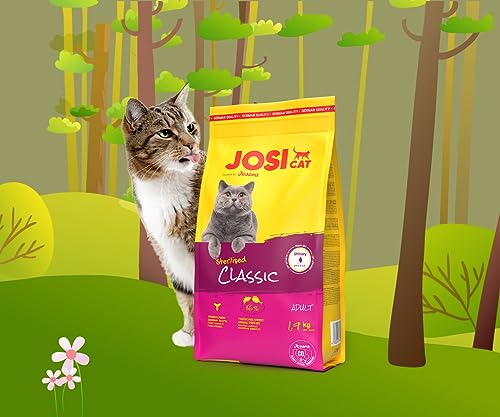 JosiCat Sterilised Classic 1 9 kg Premium Trockenfutter für ausgewachsene Katzen Katzenfutter Powered by JOSERA 1er Pack