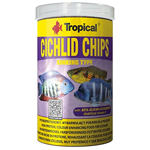 Tropical Cichlid Chips - langsam sinkende zutatenreiche Futterchips 1er Pack 1 x 1 l 520 g 1er Pack