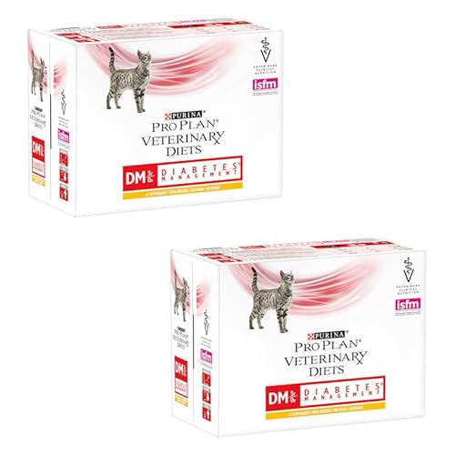 Pro Plan Veterinary Diets Huhn Diabetes Management Katze Doppelpack 2 x 10 x 85 g Frischebeutel Regulierung der Glukoseversorgung mit niedrigem Kohlehydratgehalt
