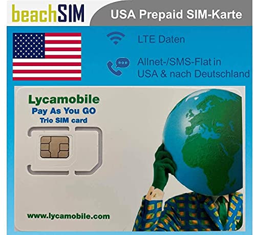 Lycamobile 24GB fÃ¼r 60 Tage USA SIM Karte Prepaid inkl. Hawaii Puerto Rico   Mobile Daten 4G LTE Nationale Internat. Anrufe SMS 24GB fÃ¼r 60 Tage 12GB je 30 Tage