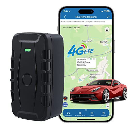 TKMARS GPS Auto 4G Tracker ohne ABO 20000mAh Langer akkulaufzeit Magnet Peilsender IP67 Wasserdichtes Große Reichweite Ortungsgerät Mehrere Alarmmodi Kostenlose App TK918