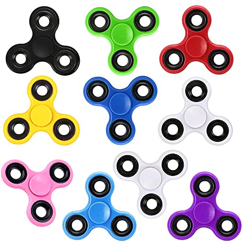 Dilabnda Fidget Spinner Bulk 10 Stück für Erwachsene Kinder Tri-Spinner Finger Fidget Spinner Anti-Angst Fokus Anti Angst Spielzeug Geschenke für Partygeschenke Klassenbelohnungen