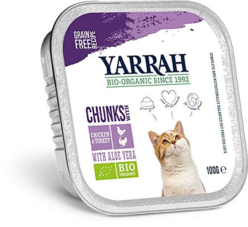Yarrah Bio Katze Bröckchen getreidefrei Huhn Truthahn 1 x 100 gr