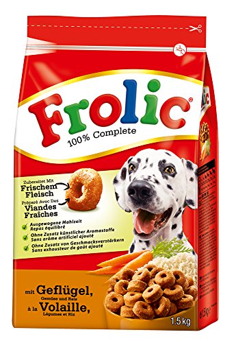 Frolic Hundefutter Trockenfutter mit Geflügel Gemüse und Reis 1 Beutel 1 x 1 5kg