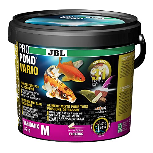 JBL Futter für alle Teichfische Schwimmendes Futtermenü aus Flocken und Sticks Spezialfutter ProPond Vario 0 72 kg