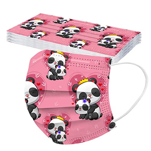 Mädchen Jungen Disposable Mundschutz Masken 10 stück 3-lagig Atmungsaktiv Cartoon Panda motiv Non-woven Face Cover Mouth Filter Mundmaske Multifunktionstuch Bandana Halstuch Schals B 10PCS