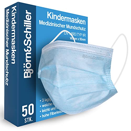  Kinder 50 Stück medizinischer 3 lagige Einweg Kindermasken atmungsaktive komfortable Einwegmaske Nasenschutz