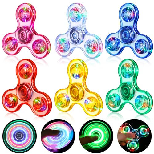 Gigilli Fidget Spinner 6er Pack Party Favors LED Light Fidget Spinner Spielzeug für Kinder Stressabbau Anti Angst sensorisches Spielzeug Party Taschenfüller