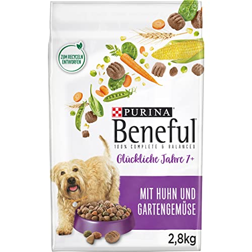  Glückliche Jahre 7 Senior Hundefutter trocken mit Huhn Gartengemüse 4er Pack 4x 2 8kg