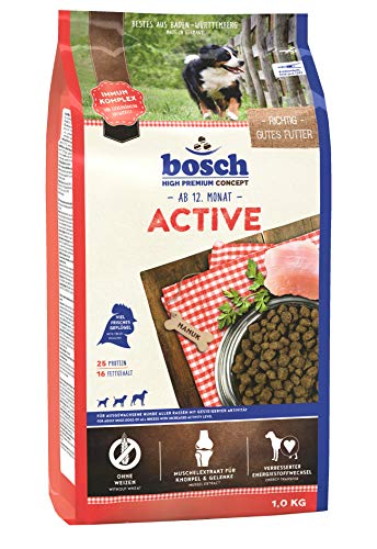 bosch HPC Active Hundetrockenfutter für ausgewachsene Hunde aller Rassen mit gesteigerter Aktivität 5 x 1 kg