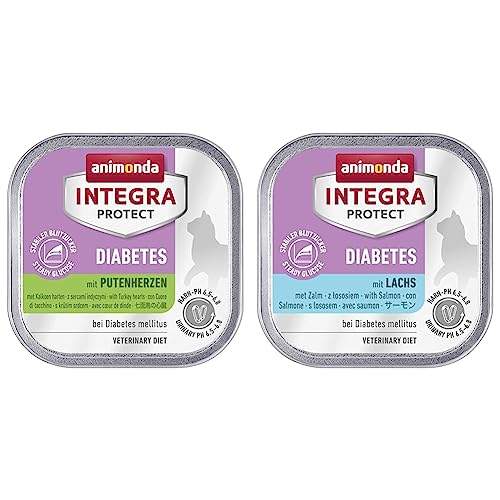 animonda Integra Protect Diabetes Katze Diät Katzenfutter Diabetes Katze Diät Katzenfutter Nassfutter bei Diabetes mellitus mit Lachs 16 x 100 g