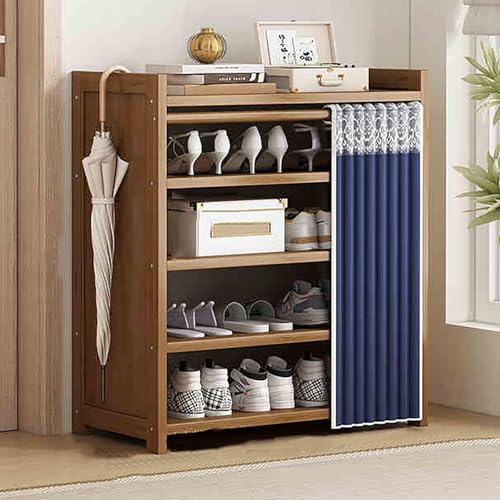 Bambus-Schuhschrank Aufbewahrungs-Organizer für Eingangsbereich Flur Schrank großes Schuhregal für Turnschuhe und Lederschuhe 70 x 23 x 82 cm