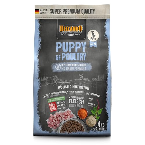 Belcando Puppy GF Poultry 4 kg getreidefreies Welpenfutter Welpenfutter ohne Getreide Alleinfuttermittel für Welpen bis 4 Monate