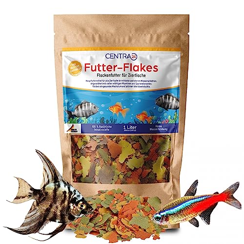 Centra24 Premium 1L Futter   Hauptfuttermittel für Zierfische Vitaminen ohne Konservierungsstoffe Aquarium Süßwasserfisch