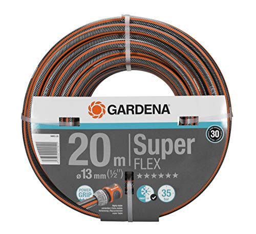 Gardena Premium SuperFLEX Schlauch 13 mm 1 2 Zoll 20 m Gartenschlauch mit Power-Grip-Profil 35 bar Berstdruck hochflexibel formstabil UV-beständig 18093-20