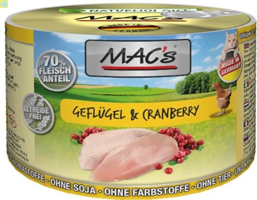 MACs Cat Geflügel Cranberry 200g Größe 6 x 200g