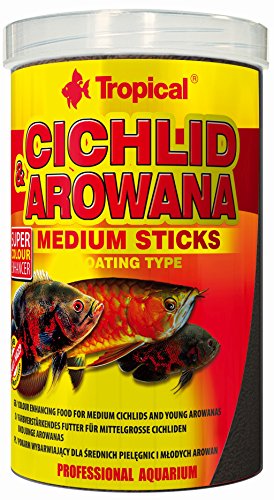 Tropical Cichlid Arowana Medium Sticks - Farbverstärkende Futtersticks mit Astaxanthin 1er Pack 1 x 1 l 55 ml 1er Pack