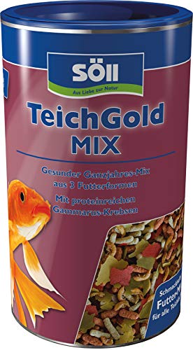 Söll 83191 TEICH-GOLD Mix Ganzjahresfutter - Futtermischung 3 Futterformen zum Füttern von Teichfischen im Fischteich Gartenteich ausgewogene Fischernährung Fischgesundheit Fischvitalität