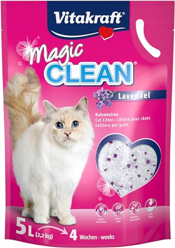 Vitakraft Magic Clean Lavendel Katzenstreu zarter Lavendelduft nicht klumpend besonders staubarm praktische Tragelasche 1x 5L