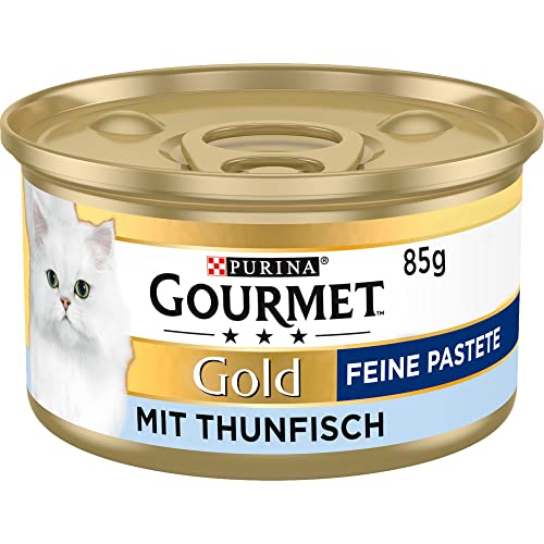  Gold Feine Pastete Katzenfutter nass mit Thunfisch 12er Pack 12x 85g
