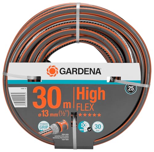 Gardena Comfort HighFLEX Schlauch 13 mm 1 2 Zoll 30 m Gartenschlauch mit Power-Grip-Profil 30 bar Berstdruck formstabil UV-beständig 18066-20 schwarz