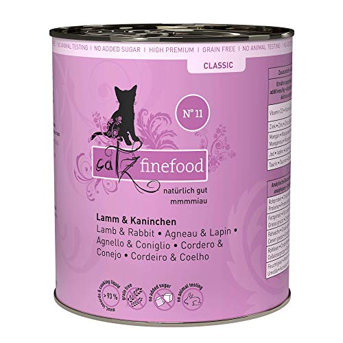 catz finefood N 11 Lamm Kaninchen Feinkost Katzenfutter nass verfeinert mit Cranberries Karotte 6 x 800g Dosen