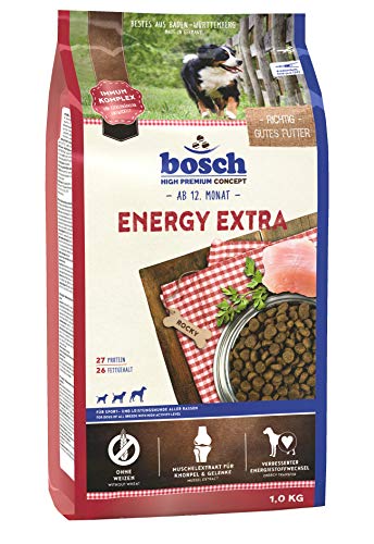 bosch HPC Energy Extra Hundetrockenfutter für Sport- und Leistungshunde aller Rassen 5 x 1 kg