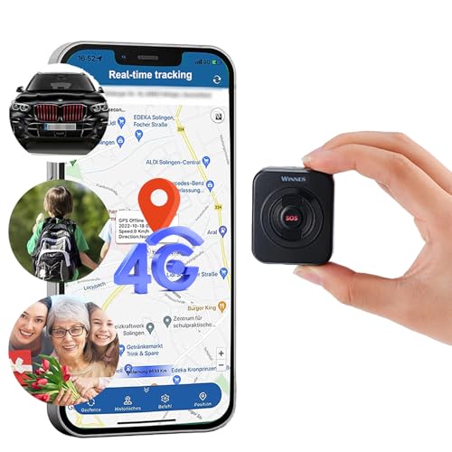 4G Mini GPS Tracker mit SIM Karte GPS Tracker Kinder mit SOS Alarm Abnehmbar 3-IN-1 Rückseitencover Micro GPS Tracker Auto Echtzeit Tracking Gerät für Fahrzeuge Hund Katze Fahrrad Motorrad