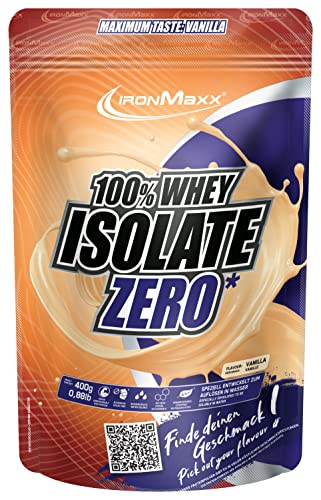 IronMaxx 100% Whey Isolate Zero Protein Pulver - Vanille 400g Beutel zuckerfreies wasserlÃ¶sliches EiweiÃŸpulver aus Molkenprotein verschiedene Geschmacksrichtungen