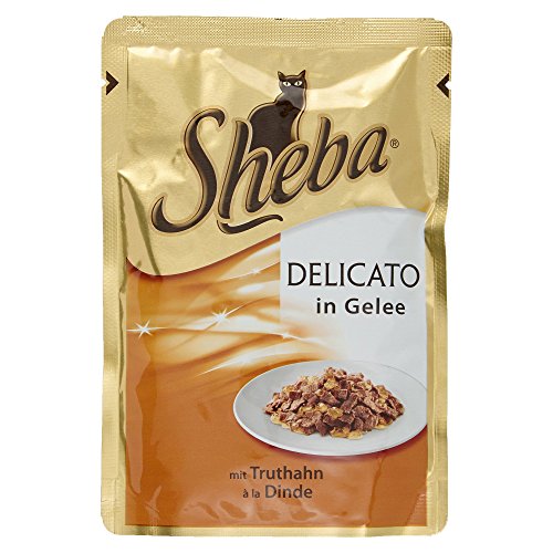 Sheba Delicato Katzenfutter Saftige Streifen mit Truthahn in Gelee 85 g