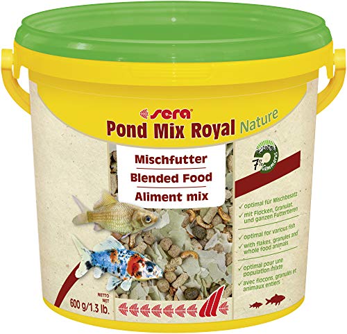 sera 07102 Pond Mix royal 3 8 Ltr. - Futtermischung aus Flocken Sticks und mit 7% Gammarus als Leckerbissen für alle Teichfische Teichfutter BZW. Goldfischfutter