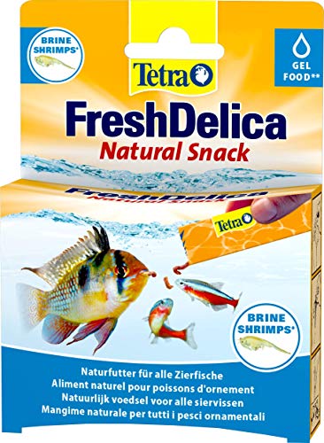 Tetra FreshDelica Brine Shrimps   natürlicher Snack mit Artemia Zierfische Leckerbissen in Gelee 16x 3g Beutel