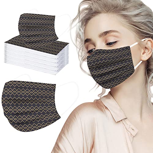 TT- 50 Stück Mundschutz Masken Bunt Einweg 3-lagig Face Cover Retro Böhmen Motiv Mund Nasenschutz Disposable Kindermasken Mouth Filter Atmungsaktiv Mund-Tuch Bandana Halstuch Schals D 50PCS