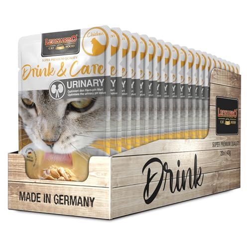 LEONARDO Drink Care Urinary Chicken 20x 40g Leckeres Getränk für Katzen für einen optimierten pH-Wert