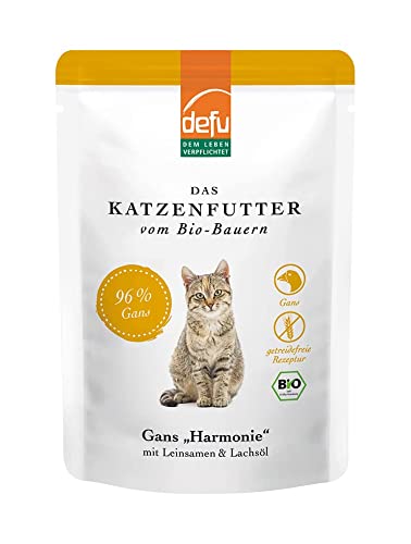defu Katzenfutter 1 x 85 g Bio Gans Harmonie Nassfutter Premium Bio Katzenfutter Pate für Katzen