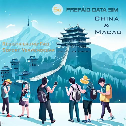 China 5G und Macau 4G Prepaid Internet SIM-Karte nur Daten - REGISTRIERUNG FREI - Whatsapp IG Twitter FB LINE Google Youbube in China nutzbar kein VPN erforderlich 15GB - 30 Tage