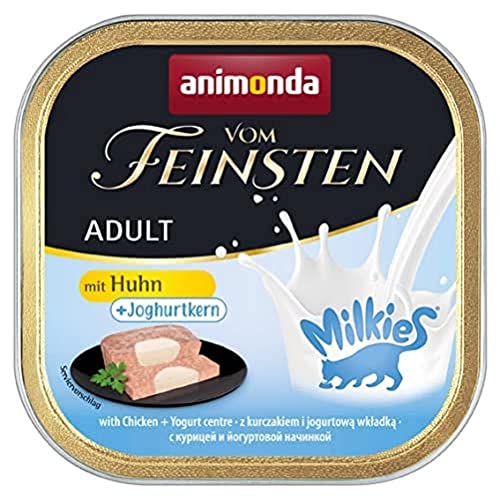 animonda Vom Feinsten Adult Katzenfutter Nassfutter für ausgewachsene Katzen mit Huhn Joghurtkern 32 x 100 g