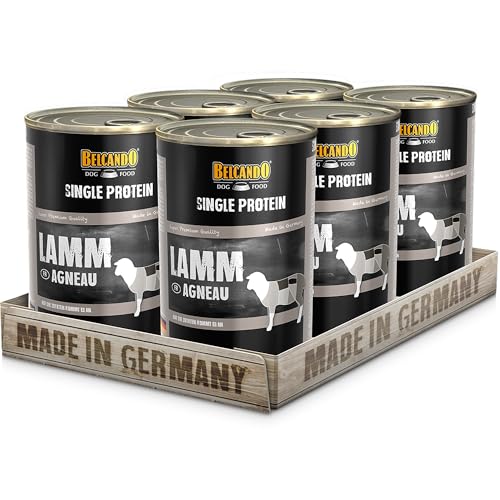 Belcando Single Protein Dose 6x400g Lamm Sortenreines Nassfutter für Hunde Monoprotein Feuchtfutter